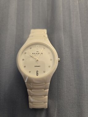 Skagen Ceramic White Crystal Accent Watch